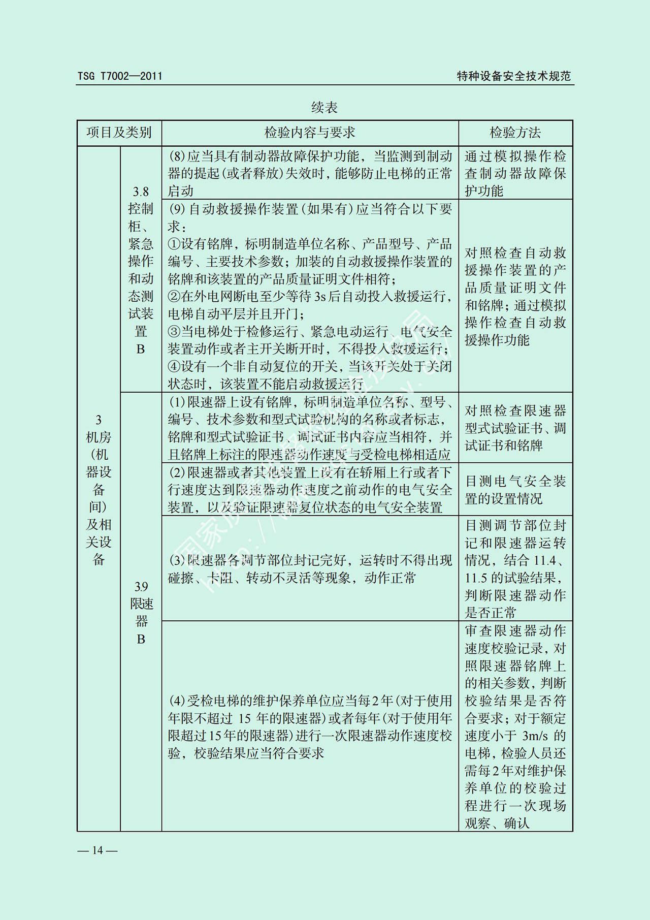 电梯监督检验和定期检验规则——消防员电梯      TSG  T7002-2011(图8)