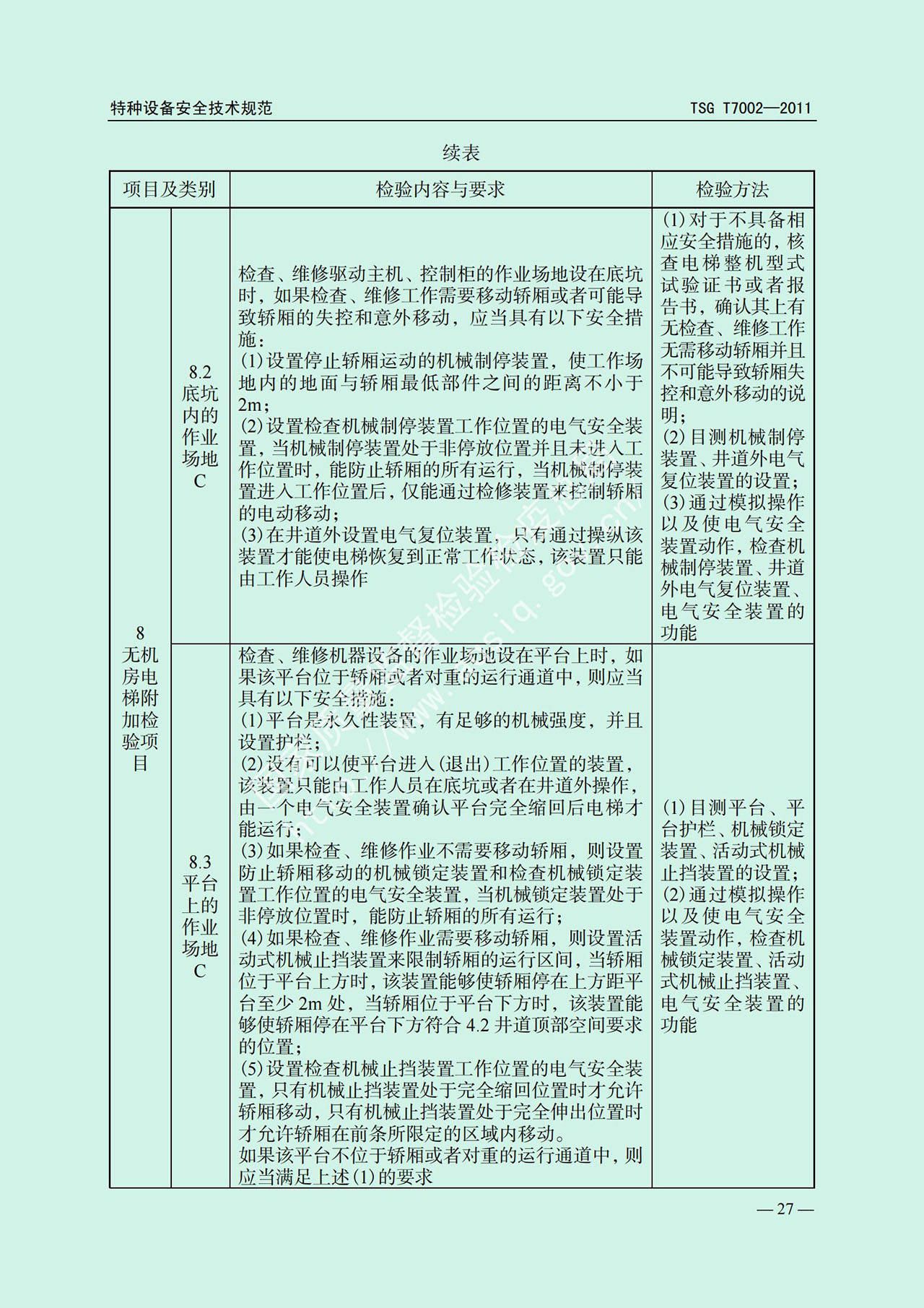 电梯监督检验和定期检验规则——消防员电梯      TSG  T7002-2011(图20)